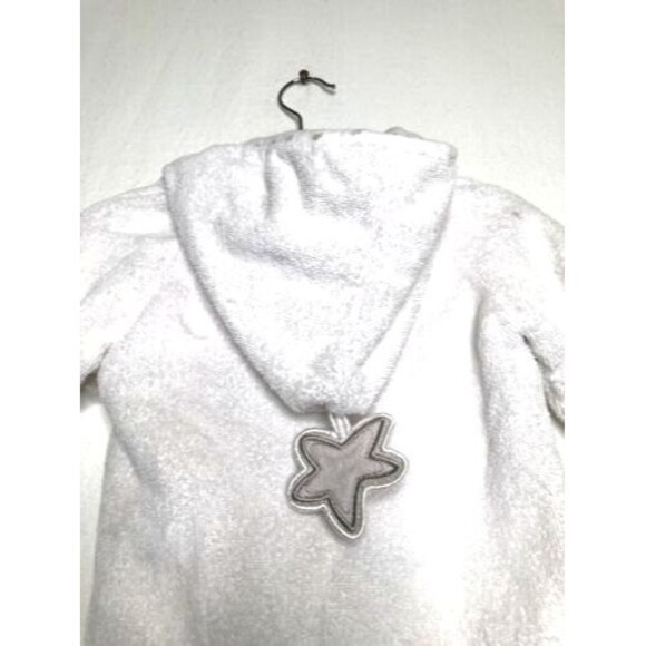 Koala Baby White Embroidered Bear Terry Cloth Hooded Star Bath Robe 0-12M - Picture 3 of 9